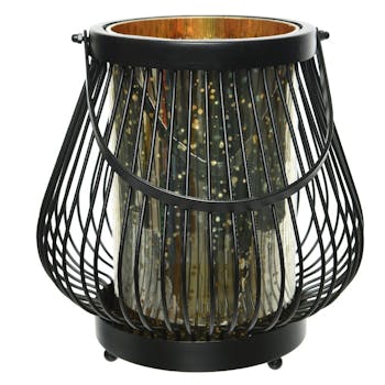 Lanterne métal filaire noire