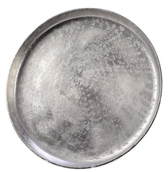 Plateau aluminium ciselé D 36 cm