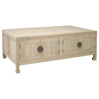 Table basse rectangle hévéa 125x75x46cm MAORI