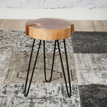 Table d'appoint tronc d'arbre acacia CANADA