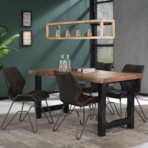 Table à manger bois massif métal 165 cm MELBOURNE
