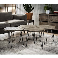 Table basse modulable graphique couleur grise (4 pièces) LUCKNOW