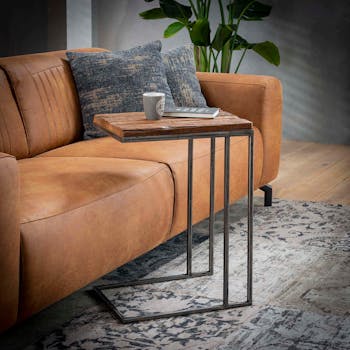 Table d'appoint bois recyclé acier OMSK