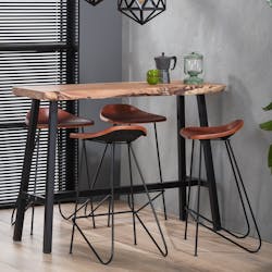 Table bar bois d'acacia massif métal 125 cm MELBOURNE