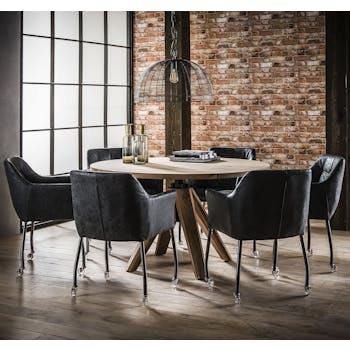Table à manger ronde réglable en hauteur 135 cm TRIBECA