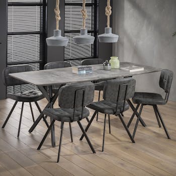 Table à manger contemporaine effet béton 190 cm HELSINKI