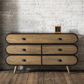 Buffet contemporain bois massif métal laqué NIAGARA