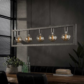 Suspension industrielle cadre 5 lampes NIAGARA