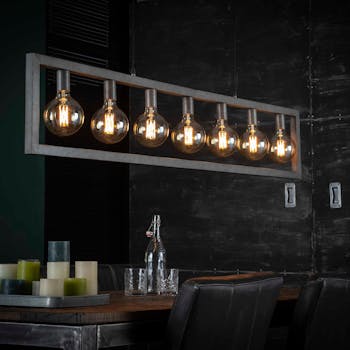 Suspension industrielle cadre 7 lampes NIAGARA