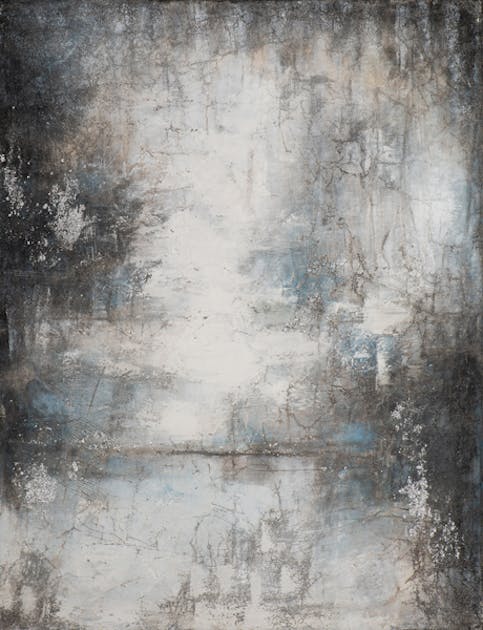  Tableau  abstrait  noir blanc  et bleu ref 202956 Tableaux  