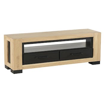 Meuble tv en chêne 2 tiroirs ATLANTA