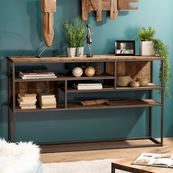 Console industrielle teck recyclé SWING