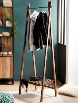 Portant à vêtements teck recyclé SWING