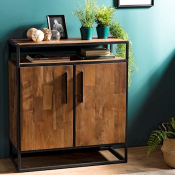 Petit buffet industriel teck recyclé SWING