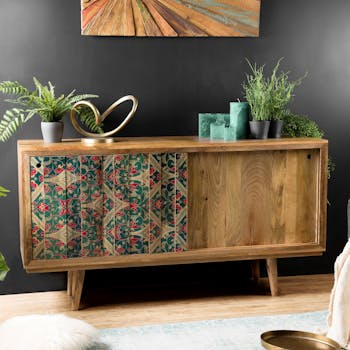 Buffet porte coulissante style ethnique MAURAI