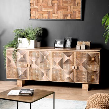 Buffet manguier motifs carrés MAURAI