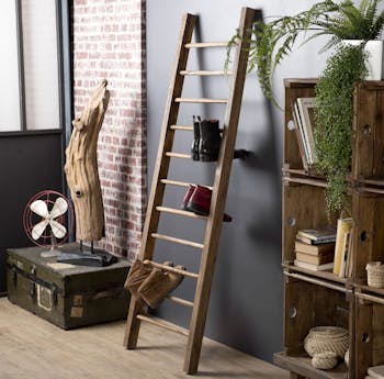 Echelle porte-serviettes bois recyclé JODHPUR
