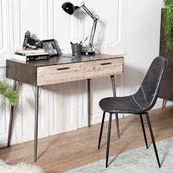 Bureau contemporain bois de sapin 2 tiroirs CARPATES