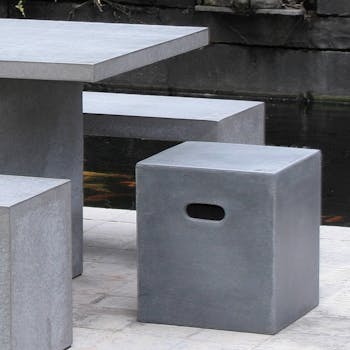 Cube - Pouf de jardin Aspect Béton 40xx40x45cm HERCULE