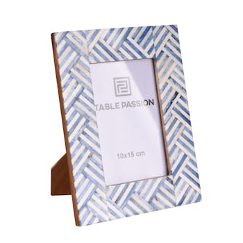 Cadre photo décor zébras bleus