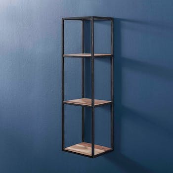 Etagère verticale bois d'acacia métal 100 cm 3 niveaux MELBOURNE