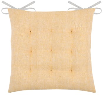 Galette de chaise 9 points bicolore moutarde