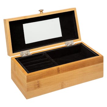 Boîte à bijoux rectangle en bambou