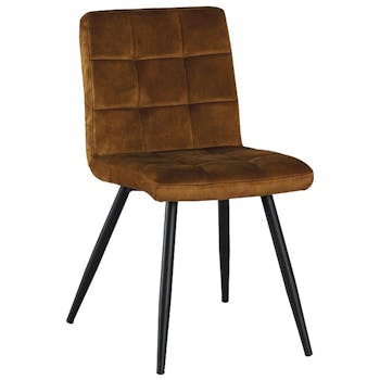 Chaise velours moutarde MALMOE