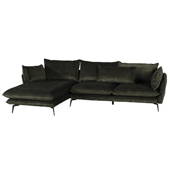 Canapé d'angle kaki retour droit MALMOE