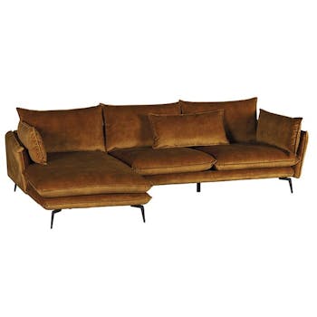 Canapé d'angle ocre retour droit MALMOE