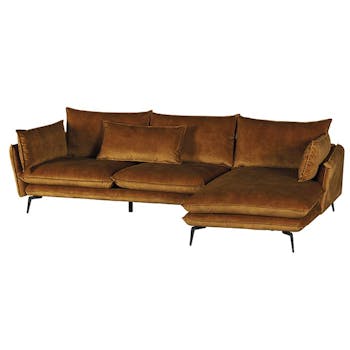 Canapé d'angle ocre retour gauche MALMOE