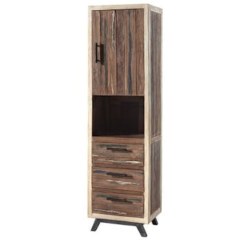 Colonne de rangement bois de bateau recyclé SUMATRA