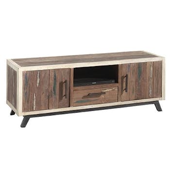 Meuble tv bois de bateau recyclé SUMATRA