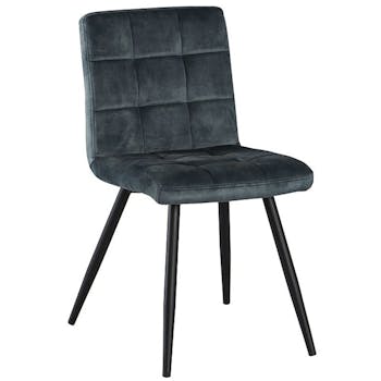 Chaise velours bleu MALMOE