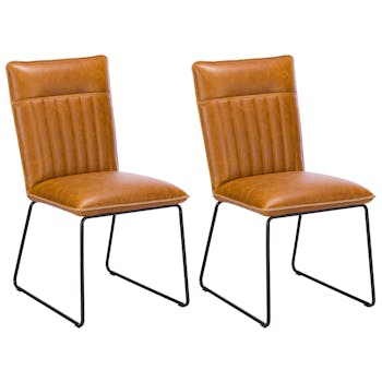 Chaise de salle à manger camel used OKA (lot de 2)