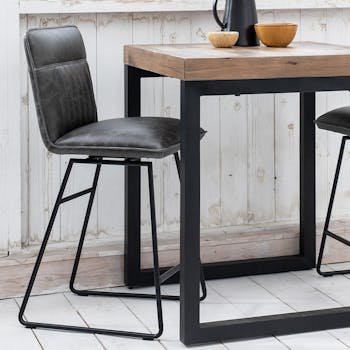 Chaise de bar gris used OKA