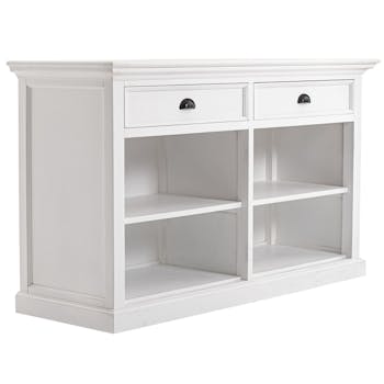 Buffet blanc bois 2 tiroirs 4 niches ROYAN