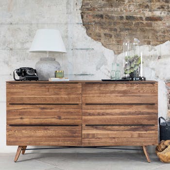 Commode moderne en chêne 6 tiroirs MILAN