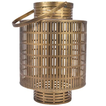 Lanterne ajourée en métal doré 31 cm