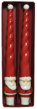 Boite de 2 bougies cierges forme père noël