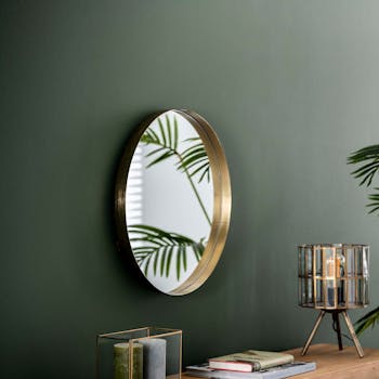 Miroir rond doré D 50 cm NIAGARA