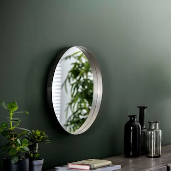 Miroir rond argent vieilli D 50 cm NIAGARA