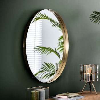 Miroir rond doré D 75 cm NIAGARA
