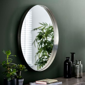 Miroir rond argent vieilli D 75 cm NIAGARA