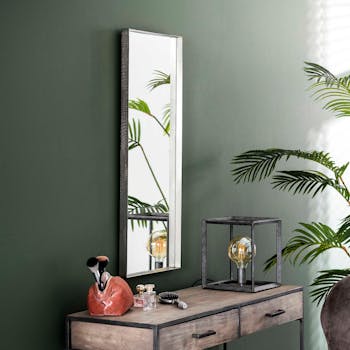 Miroir rectangulaire argent vieilli 40x100 NIAGARA