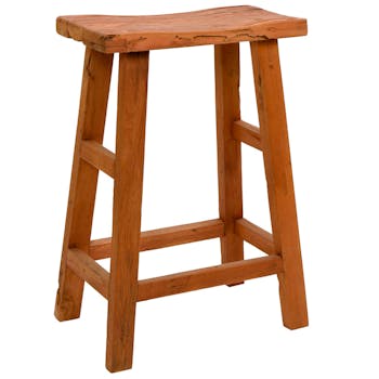 Tabouret haut teck recyclé MEDAN