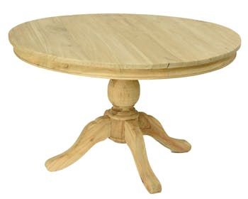 Table ronde bois naturel de mindi