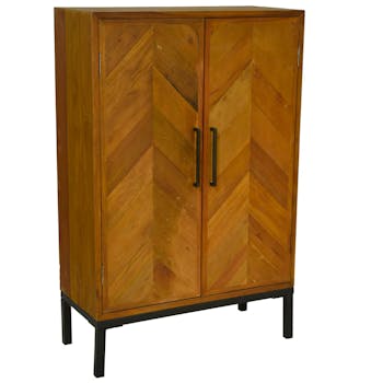 Buffet haut bois recyclé motif chevron MALANG