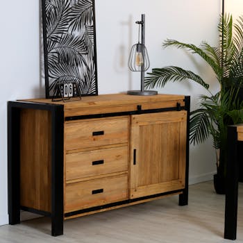 Buffet en pin massif 1 porte LOUNDGE