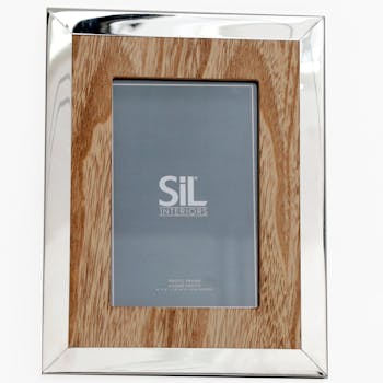 Cadre photo bois et argenté